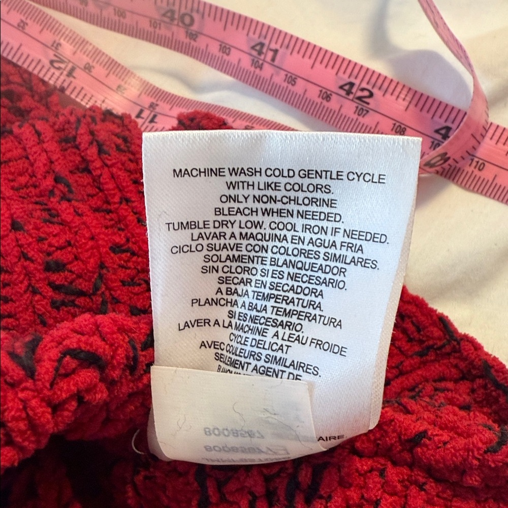 Jones New York Signature Red Chunky Knit Mock Neck High Low Sweater - Picture 11 of 11